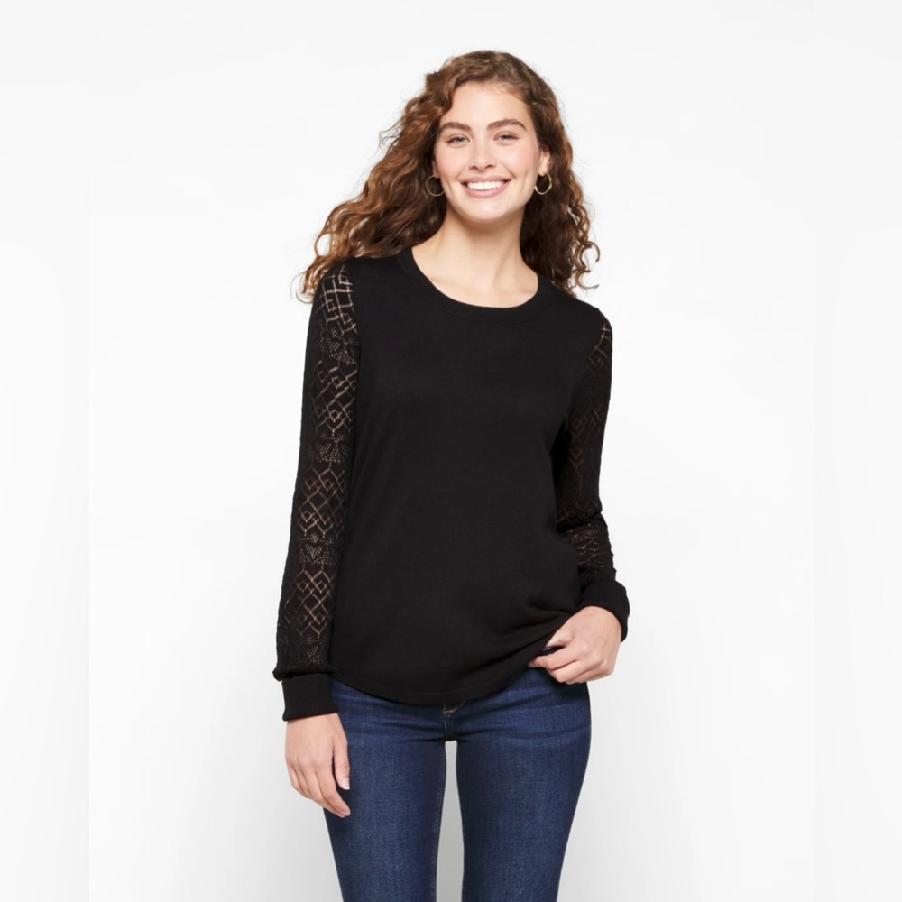 NWT Brand New Vittoria Pointelle Sleeve Sweater Size Large